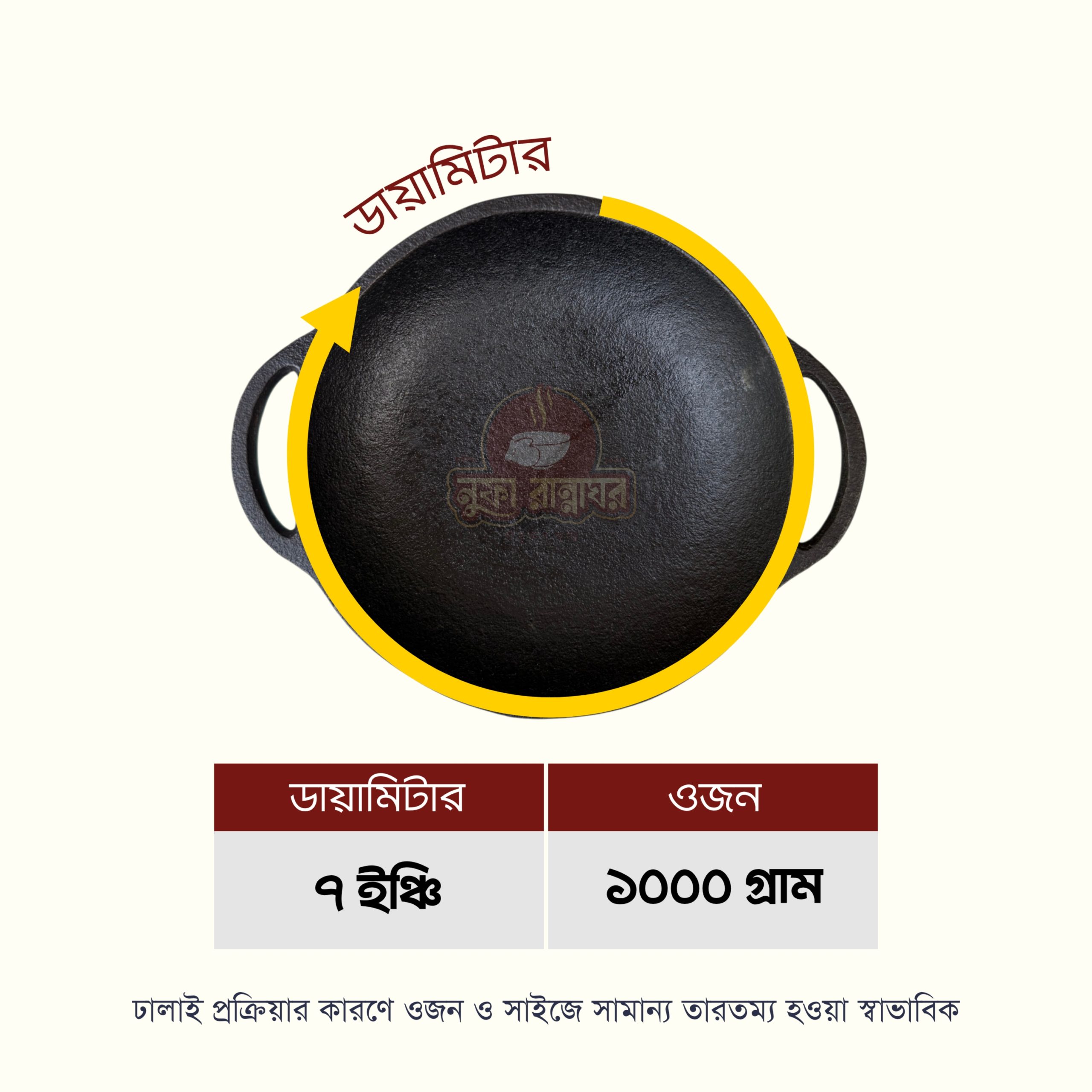 কাস্ট আয়রন মিনি প্যান ৭ ইঞ্চি (প্রি সিজন্ড) - Image 3